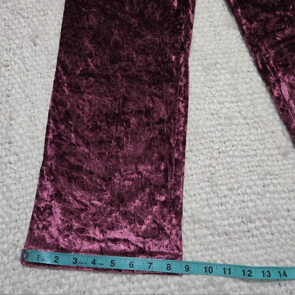 Rachel Zoe Crushed Velvet Lounge Pajama Pants Magenta Plum Medium - Picture 11 of 14